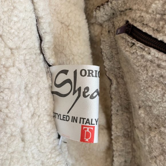 Authentic Vintage Brown Shearling Leather Bomber Jacket - Picture 12 of 12